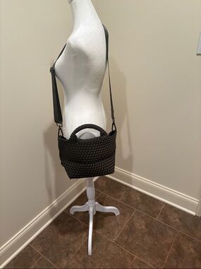 Naghedi Olive Woven Crossbody Tote